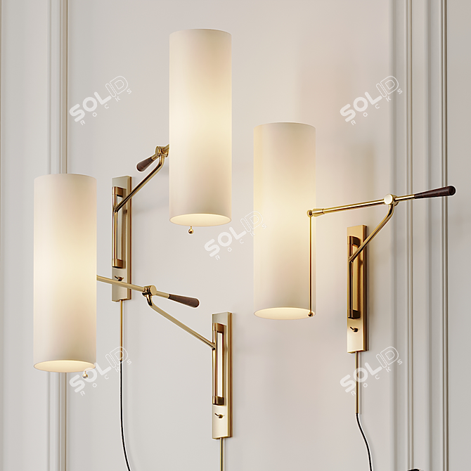 Elegant Frankfort Wall Light 3D model image 3