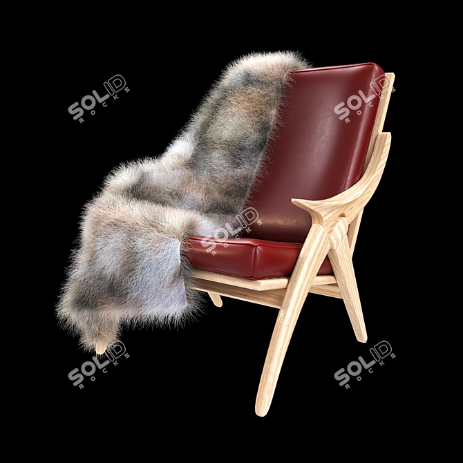 Luxury Fur Accent Armchair 3D model image 2