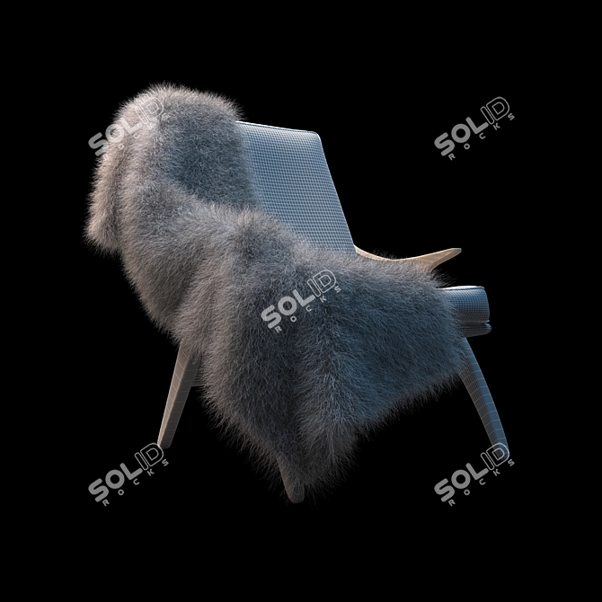 Luxury Fur Accent Armchair 3D model image 3