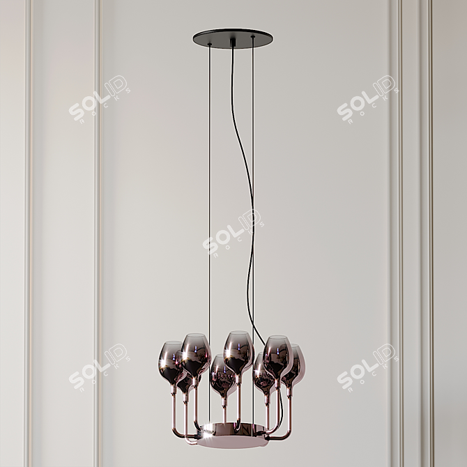 Elegant Rose Suspension Light 3D model image 2