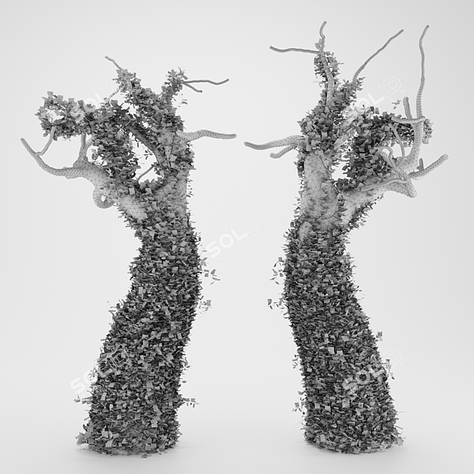 Ethereal Ivy on Lifeless Bark 3D model image 2