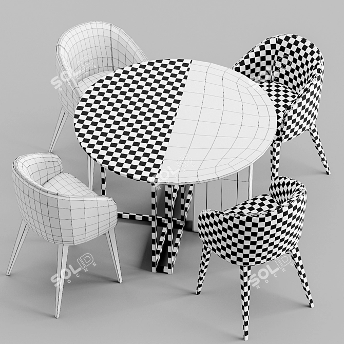 Modern Prosvir Table Chair 3D model image 3