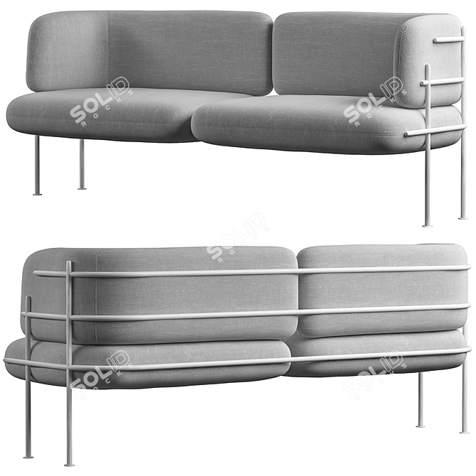 Sleek Wire Sofa: Minimalistic Design, 3D Model 3D model image 3