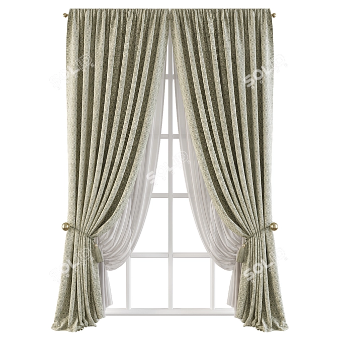 Elegant Drapery Solution 3D model image 1