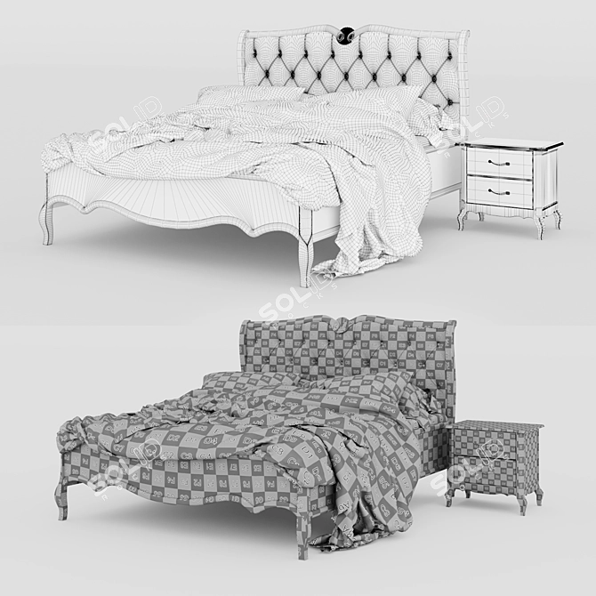 Elegant Olivia Classic Bed 3D model image 3