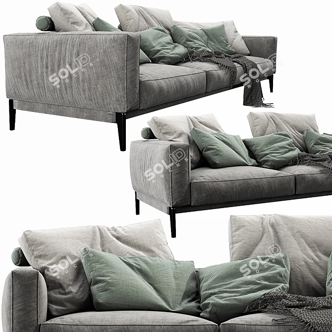 Flexform Romeo 3 Seater: Modern Elegance in 3D 3D model image 2