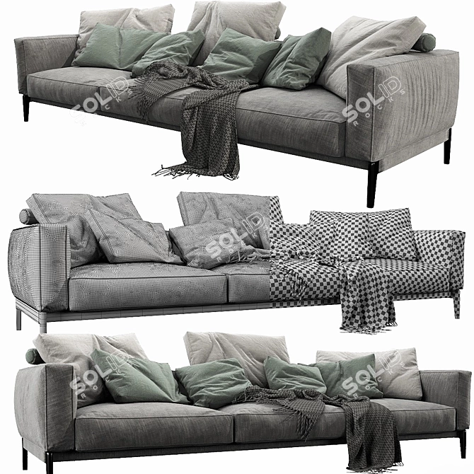 Flexform Romeo 3 Seater: Modern Elegance in 3D 3D model image 3