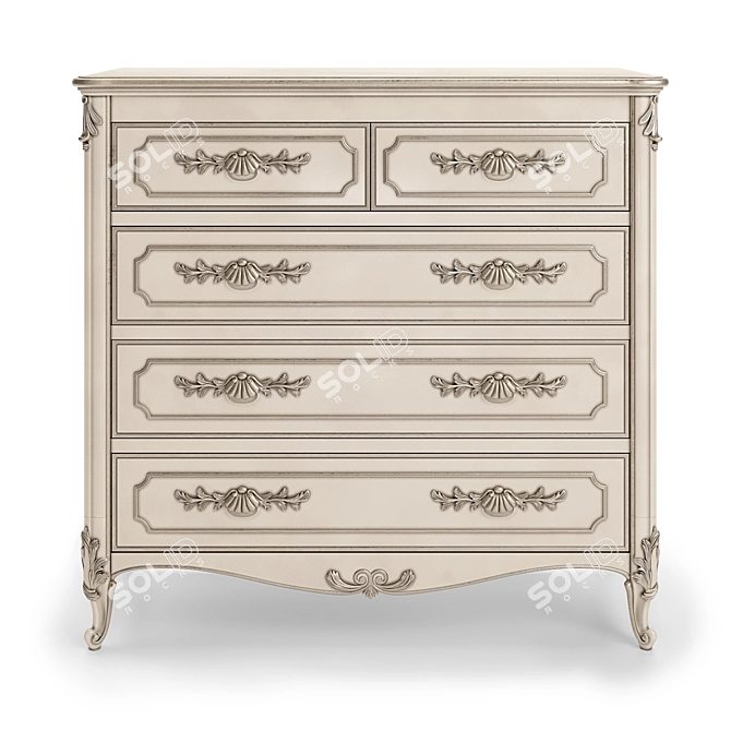 Unique Handcrafted Olivia Dresser 3D model image 2