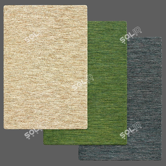 Elegant Grey Shag Carpet 3D model image 2