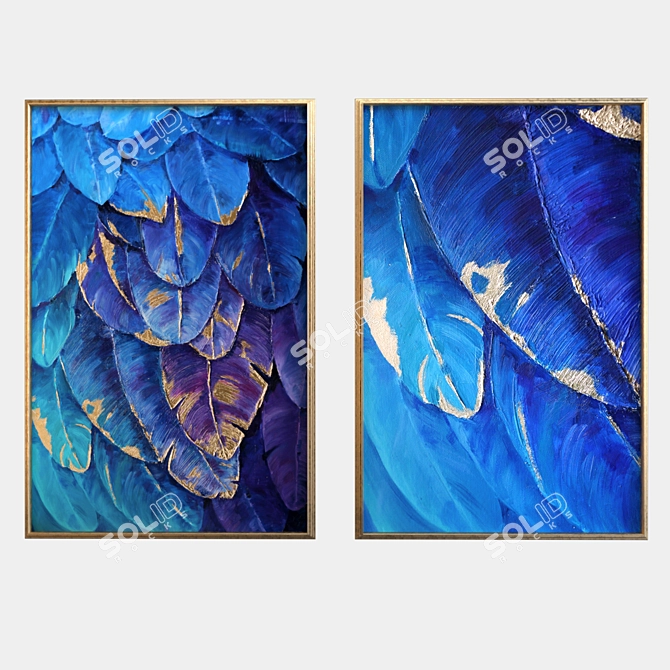 Title: Vivid Oil Paintings Set 3D model image 1