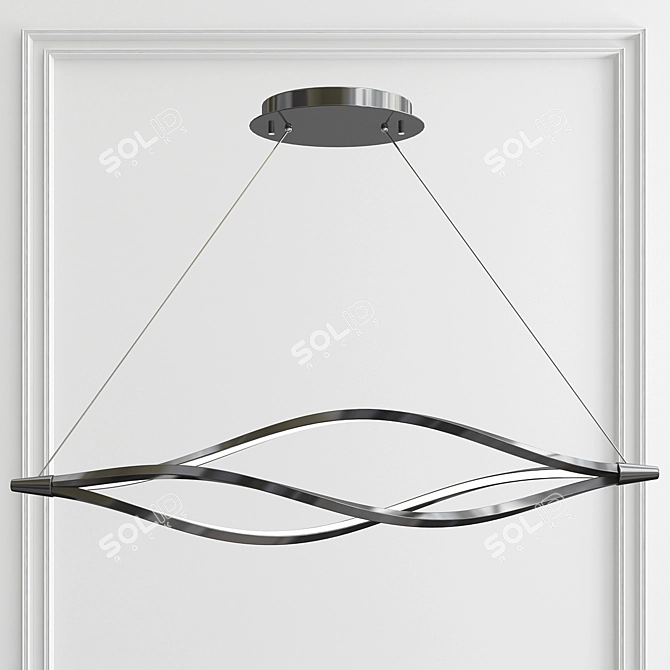 Sleek Geometric Pendant Light 3D model image 2