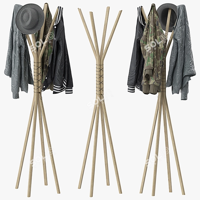 Elegant CANCAN Coat Stand - Stylish Storage Solution 3D model image 1