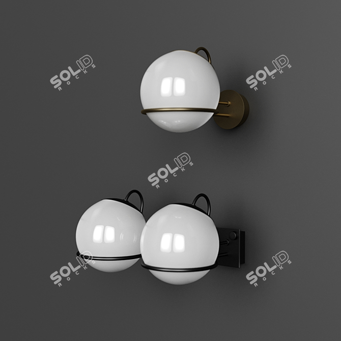 Astep Le Sfere 237/1 & 237/2: Elegant Lighting Solution 3D model image 1