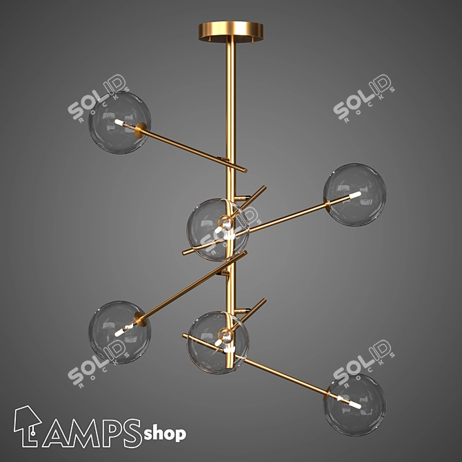 Transparent Sphere Chandelier 3D model image 1