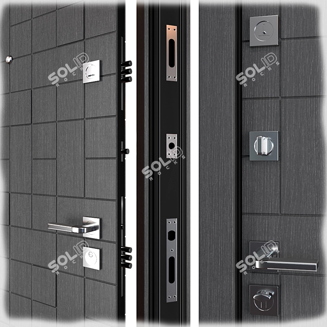 Cascade Plus (Straj) Metal Entrance Door - Premium Quality 3D model image 2