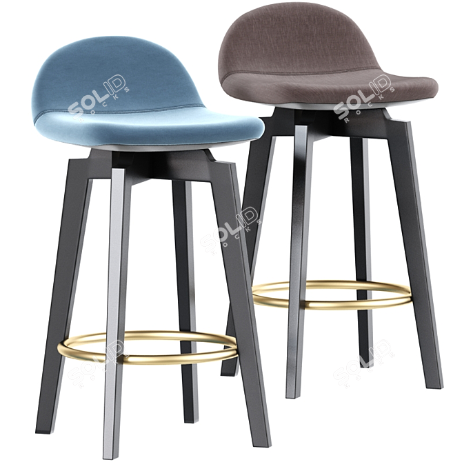 Versatile Height-Adjustable Stool 3D model image 2