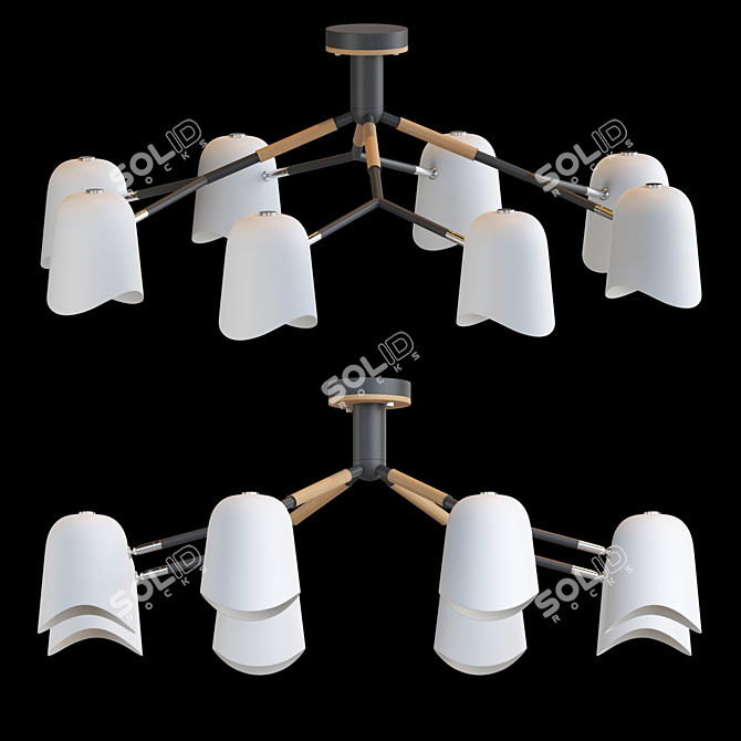 Scandinavian Style Ceiling Chandelier 3D model image 1