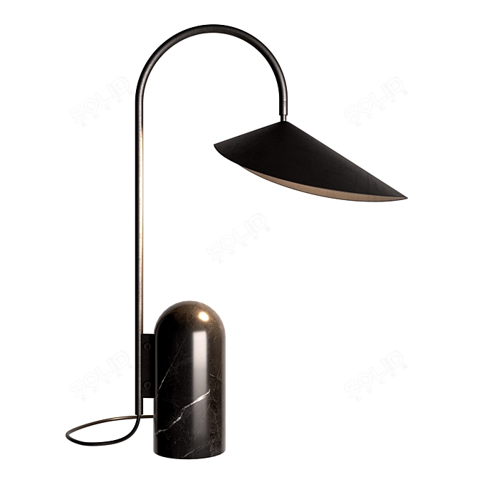 Elegant Arum Table Lamp: Sleek Black Design 3D model image 1