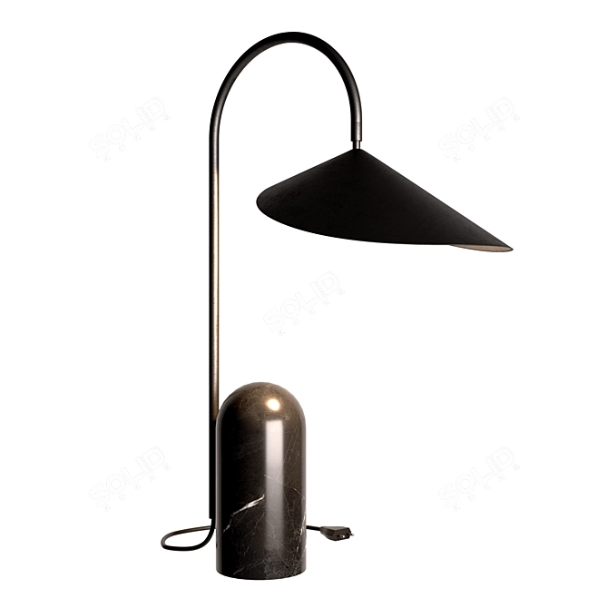 Elegant Arum Table Lamp: Sleek Black Design 3D model image 2