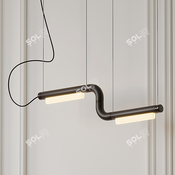 Streamline Energy-Efficient Linear Suspension Light 3D model image 2