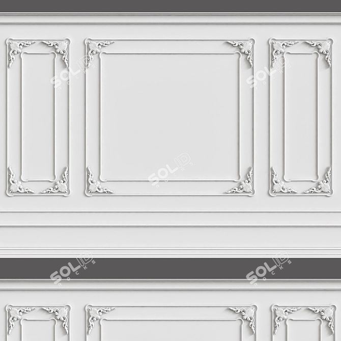 Elegant Wall Moulding: Decorative 3DMax Design 3D model image 1