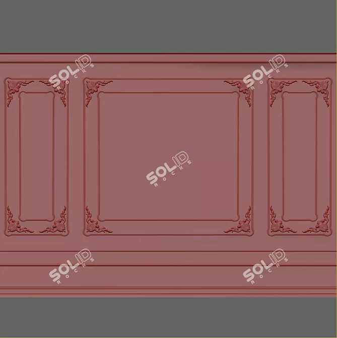 Elegant Wall Moulding: Decorative 3DMax Design 3D model image 2