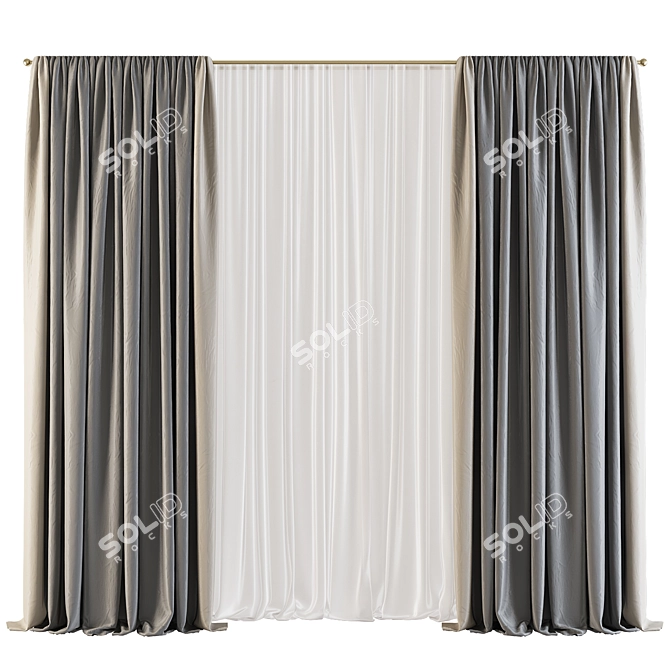 Elegant Drapery Solution 3D model image 1