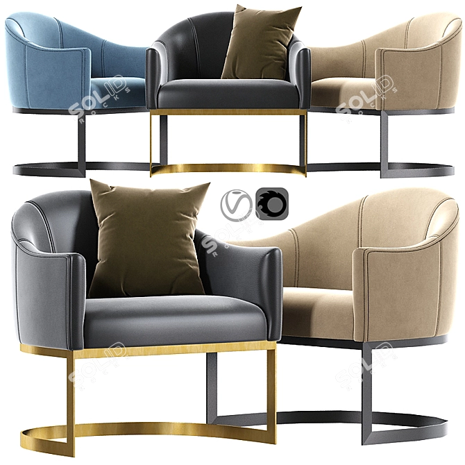 Stylish Jolie Accent Chair - Perfect for Any Space 3D model image 1