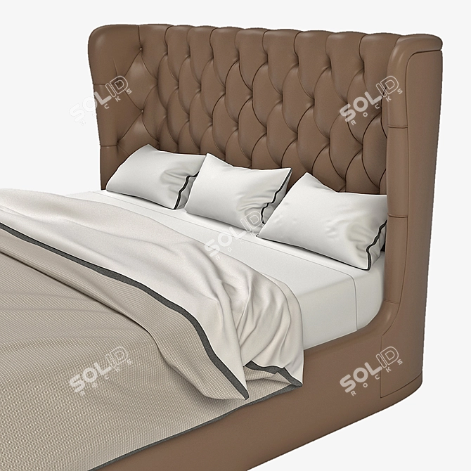 Luxury Italian Meridiani Lauren Ghost Bed 3D model image 2