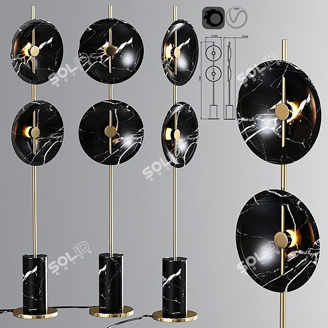 Sleek Mito Floor Lamp: Modern Illumination Solution 3D model image 1