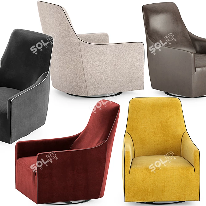 Luxury Minotti Portofino Armchair: Elegant Design by Rodolfo Dordoni 3D model image 3