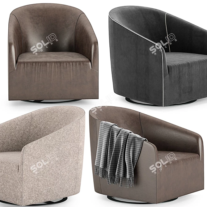 Sophisticated Minotti Portofino Armchair 3D model image 3