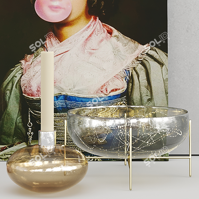 Modern Menu Set: Bowl, Candle Holder, Storage Pot 3D model image 2