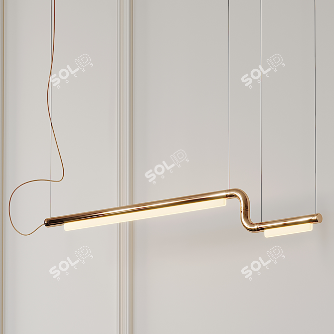Modern LED Linear Suspension Light 3D model image 2