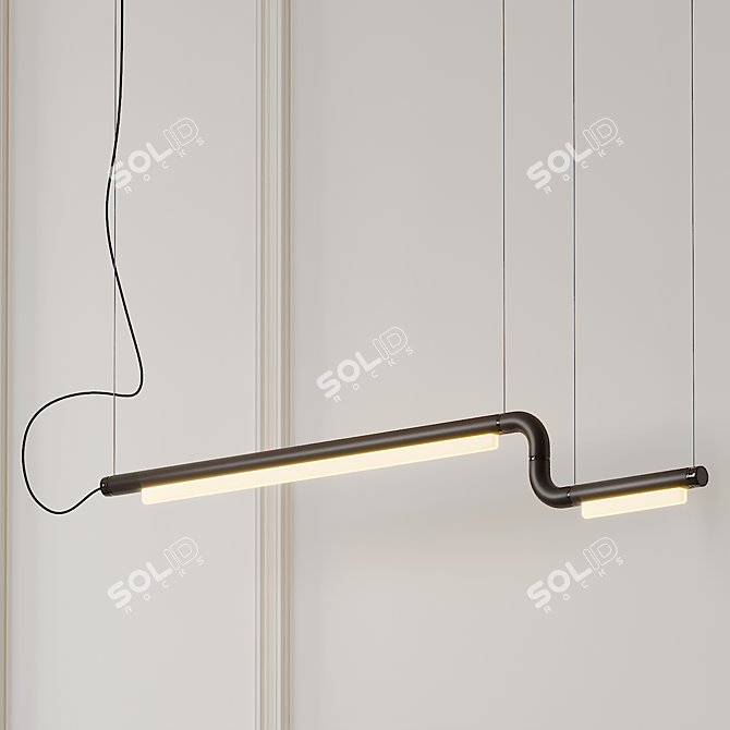 Modern LED Linear Suspension Light 3D model image 3