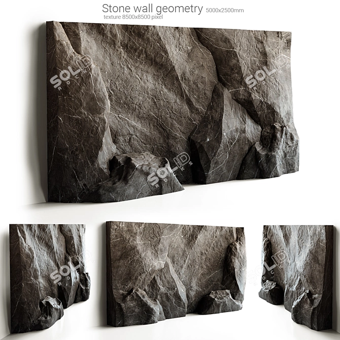 Modern Stone Wall Panel Decoration 3D model image 1