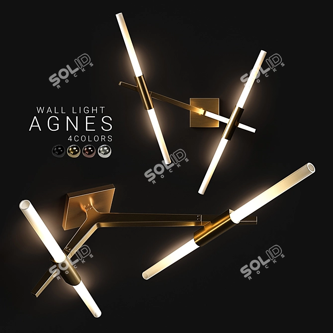 Title: Agnes 2 - Versatile Modern Wall Light 3D model image 1
