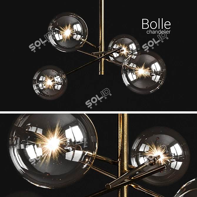 Bolle 4-Light Chandelier: Versatile Elegance for any Interior 3D model image 1