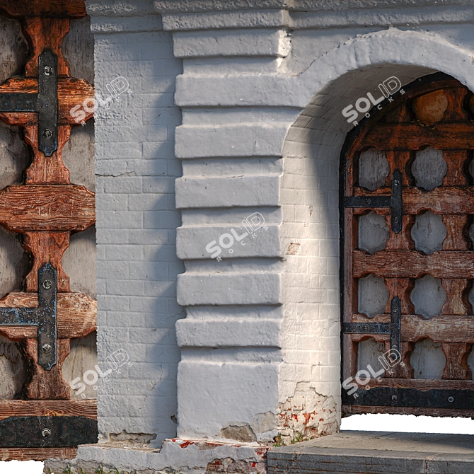 Detailed Arch with Doors: Photogrammetry Model 3D model image 2