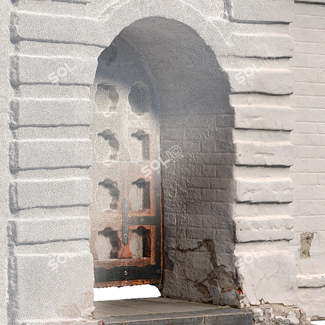 Detailed Arch with Doors: Photogrammetry Model 3D model image 3