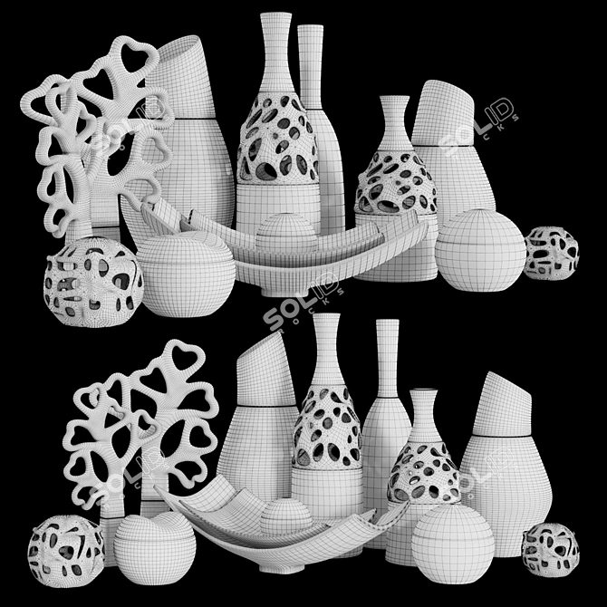 Luxury Corona Decor Set - 18pcs 3D model image 2