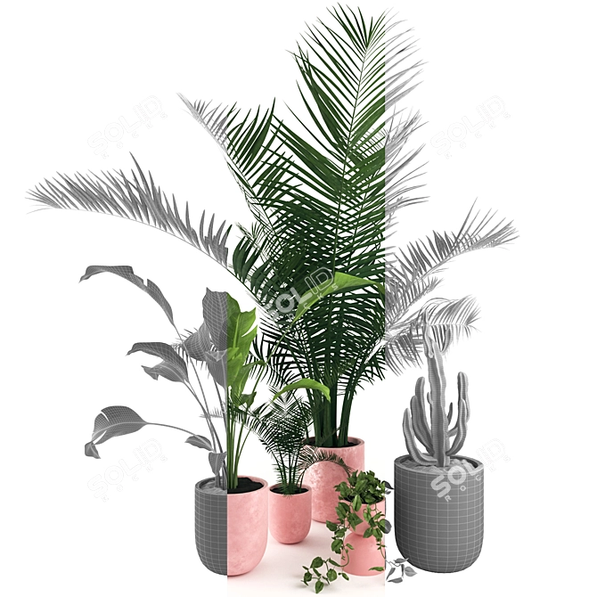 Lush Greenery Collection: 8 Stunning Plant Models 3D model image 3