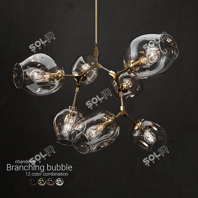 Branching Bubble Chandelier 3D model image 1