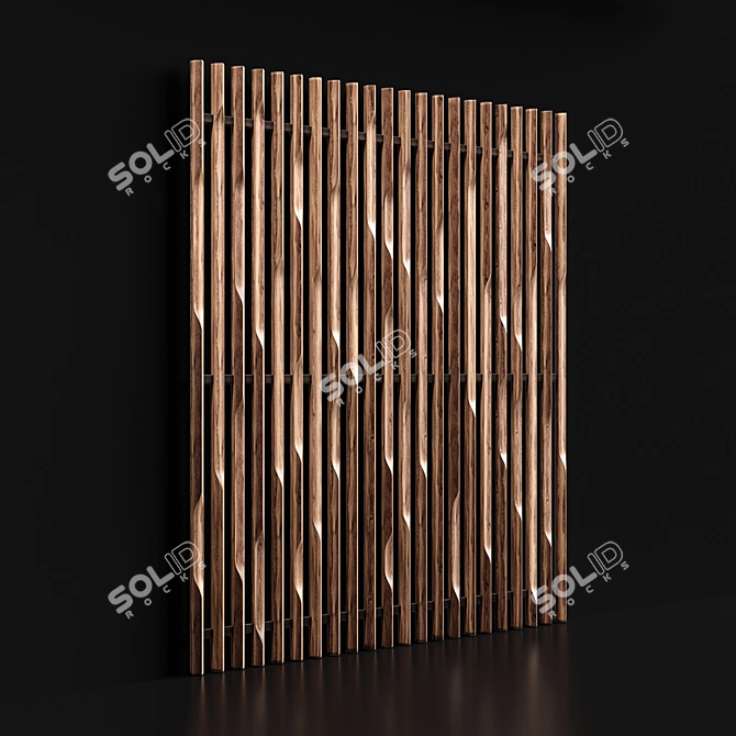 Decorative Wooden Wall Planks 3D model image 2