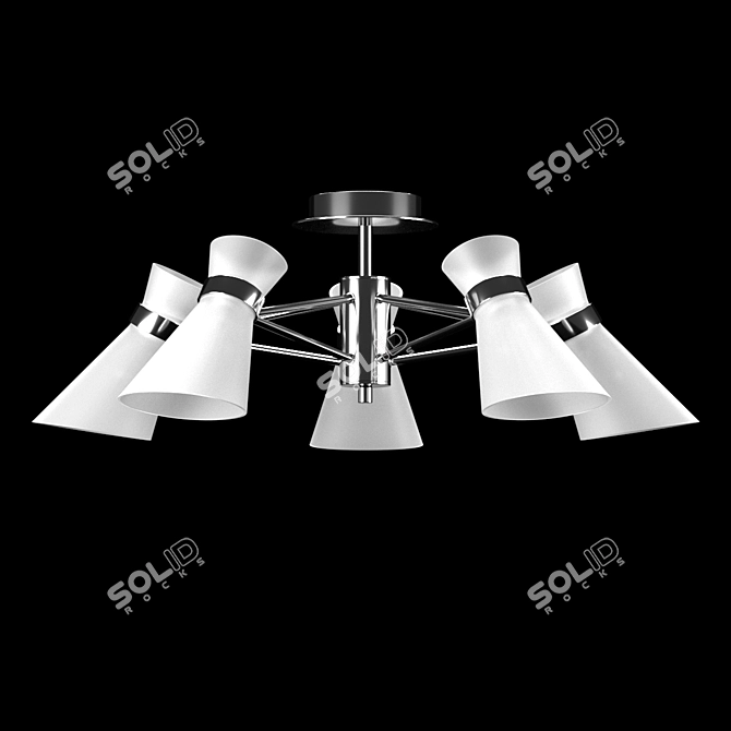 Elegant 5-Light Ceiling Chandelier 3D model image 1