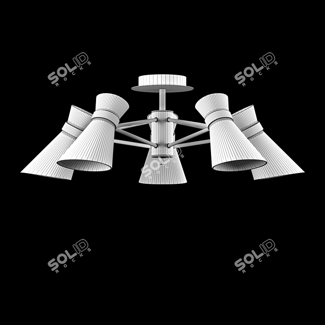 Elegant 5-Light Ceiling Chandelier 3D model image 2