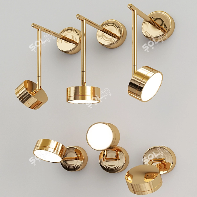 Radiant Gold Wall Light 3D model image 1