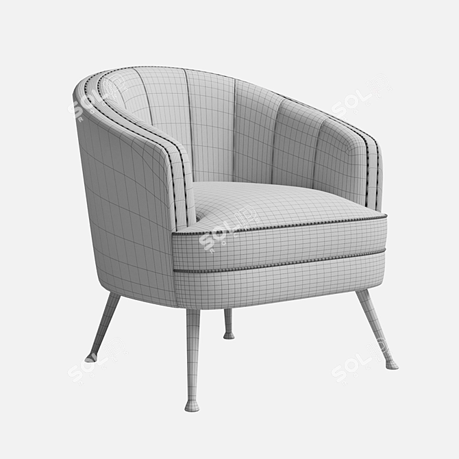 Elegant Janie Accent Chair 3D model image 3