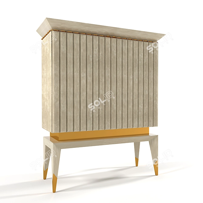 Elegant Swirl Plum Bar Cabinet 3D model image 2