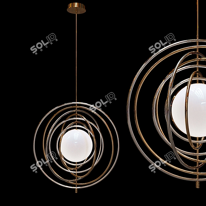 Electrum Kinetic Chandelier: The Perfect Blend of Metal and Glass 3D model image 1